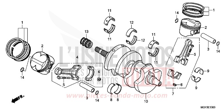 VILEBREQUIN/PISTON von VFR800X „Crossrunner“ PEARL FADELESS WHITE (NH341) von 2011